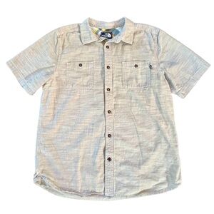 The North Face Shirt Mens L  Tan Short Sleeve Button Up Canvas Cotton